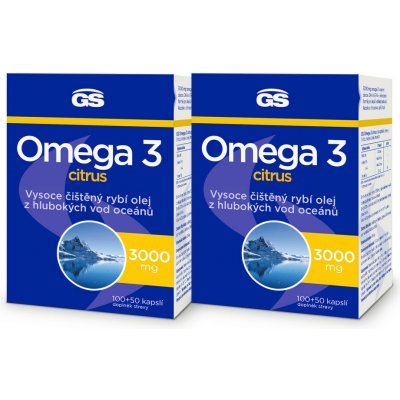 GS Omega 3 Citrus+D 100+50 kapslí balení 2 ks – Hledejceny.cz