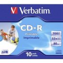 Verbatim CD-R 700MB 52x, printable, jewel, 10ks (43325)