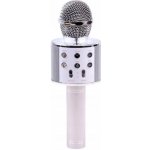 Bezdrátový karaoke mikrofon s reproduktorem stříbrná – Hledejceny.cz