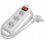 Premiumcord prodlužovací kabel ppe1-02 2m 3 zásuvky vypínač bílý – HobbyKompas.cz