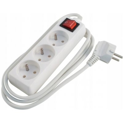 Premiumcord prodlužovací kabel ppe1-02 2m 3 zásuvky vypínač bílý – HobbyKompas.cz