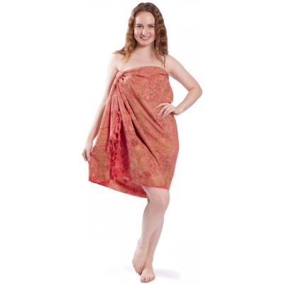 Sarong BALI BATIK zeleno-oranžový – Zboží Mobilmania