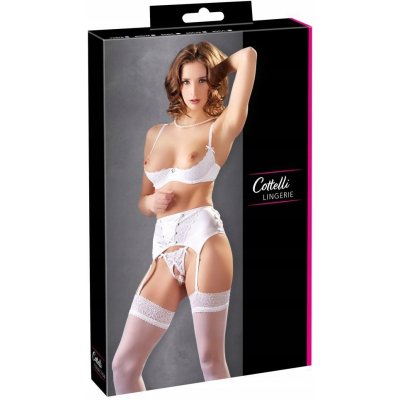 Cottelli Shelf Bra, Suspender Belt and String Set 2221055 – Zboží Dáma