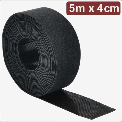 Quadrios 24CA309 pásek se suchým zipem, ke spojování, háčková a flaušová část, (d x š) 5 m x 4 cm, černá, 5 m – Hledejceny.cz