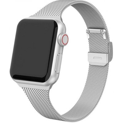 AW MILÁNSKÝ TAH SLIM pro Apple Watch - Stříbrný Šířka uchycení řemínku: 38/40/41mm Stříbrný IR-AWMTT06 – Zboží Mobilmania
