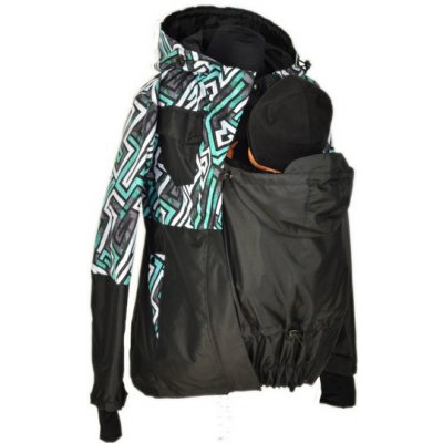 Shara softshellová členěná bunda pro přední nošení kratší modrofialová/kaleidoskop – Zboží Dáma