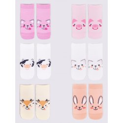 Yoclub Dívčí kotníkové tenké bavlněné ponožky Vzory Barvy 6 Pack SKS 0072G AA00 004 Multicolour