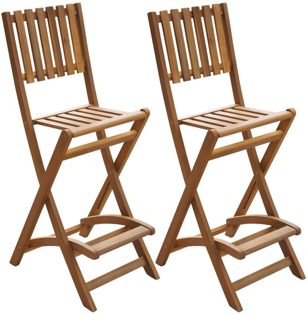 42656 vidaXL Skládací venkovní barové židle 2 ks z akáciového dřeva od 3  279 Kč - Heureka.cz