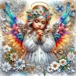 NORIMPEX Diamantové malování Andílek s duhovými křídly 30 x 40 cm – Sleviste.cz