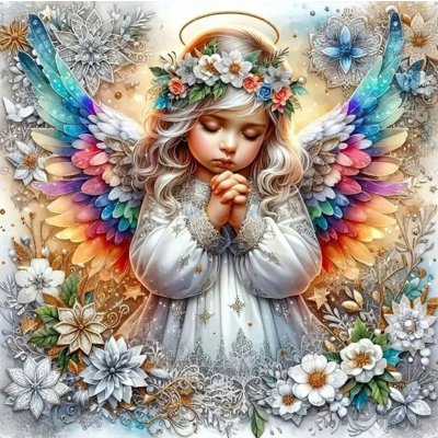 NORIMPEX Diamantové malování Andílek s duhovými křídly 30 x 40 cm – Sleviste.cz