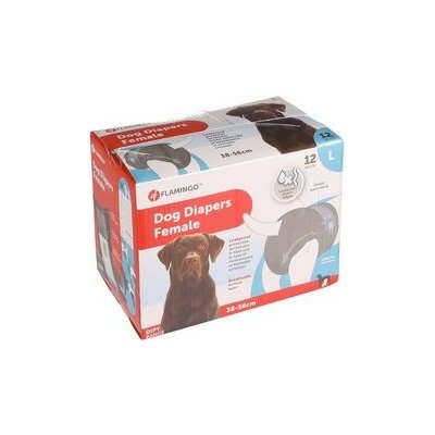 Flamingo papírové pleny pro feny při inkontinenci a hárání labrador L 38-56 cm 12 ks – Sleviste.cz