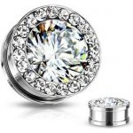 Šperky4U plug do ucha se zirkony PL01036-08C – Zboží Dáma