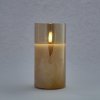 Vánoční osvětlení DecoLED LED svíčka ve skle 7,5 x 12,5 cm zlatá