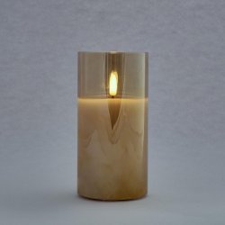 DecoLED LED svíčka ve skle 7,5 x 12,5 cm zlatá