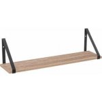 Nástěnná police loftová Aliaj 58 cm přírodní černá na knihy a dekorace do obýváku – Zbozi.Blesk.cz