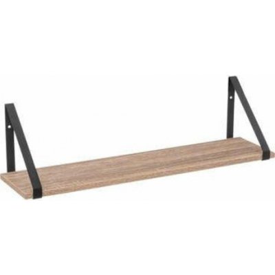 Nástěnná police loftová Aliaj 58 cm přírodní černá na knihy a dekorace do obýváku – Zbozi.Blesk.cz
