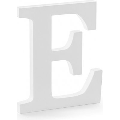 Dřevěné písmeno "E" BÍLÉ, 20 cm – Zboží Mobilmania