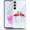 Pouzdro a kryt na mobilní telefon Samsung Picasee silikonové Samsung Galaxy A35 5G Flamingos couple čiré