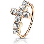 Šperky4U piercing do nosu kroužek s křížkem N0120-RDC – Zboží Dáma