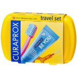 Curaprox Travel set žlutý 2 ks zubních kartáčků + zubní pasta 10 ml dárková sada – Sleviste.cz