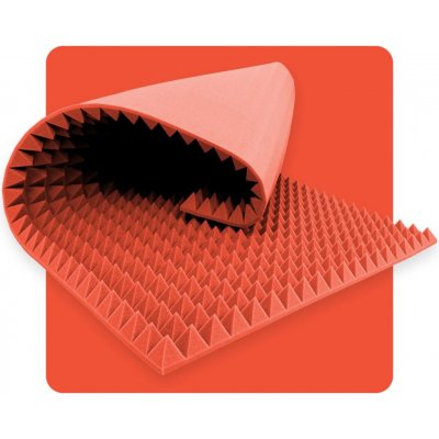 Akustický panel pěna Pyramida 200×100 cm 5 cm melounový – Hledejceny.cz