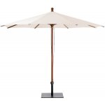 Glatz Dřevěný slunečník Piazzino, kulatý 350 cm (3,5 m), rám červeně lakované eukalyptové dřevo, potah polyester 220 g/m2 natur – Hledejceny.cz