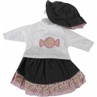 Dimian Oblečky pro panenku 42 - 48 cm Bambolina Amore sukýnka a klobouček – Zboží Mobilmania