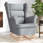 vidaXL 4016924 Houpací křeslo textil světle šedá – Zboží Dáma