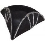 pirátský klobouk černo stříbrný de luxe – Zboží Mobilmania