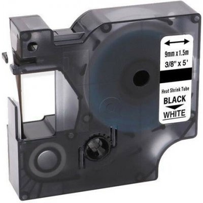 Kompatibilní páska s Dymo 18053, S0718280, 9mm x 1,5m černý tisk/bílý podklad, bužírka – Sleviste.cz