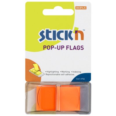Záložky PopUp průhledné 45x25mm popisovatelné oranžové – Hledejceny.cz