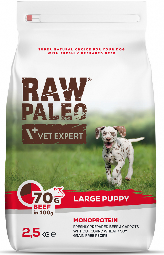 Vet Expert RAW PALEO Puppy Large Size Beef hov z 2 5 kg od 419 K