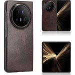 Vintages plastové pouzdro s umělou kůží na Honor Magic V5 - hnědé – Zboží Živě