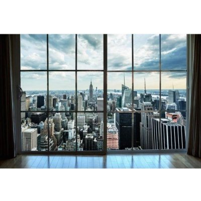 Dimex MA-5-0009 Samolepicí vliesová fototapeta na zeď Pohled z okna na Manhattan rozměry 375 x 250 cm – Zboží Mobilmania