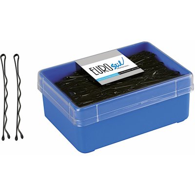 Vlnitá sponka Eurostil Professional - 5 cm, černá - 300 ks (01610/50) – Zboží Dáma