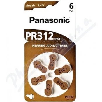 Panasonic baterie do naslouchadel 6ks PR312(41)/6LB