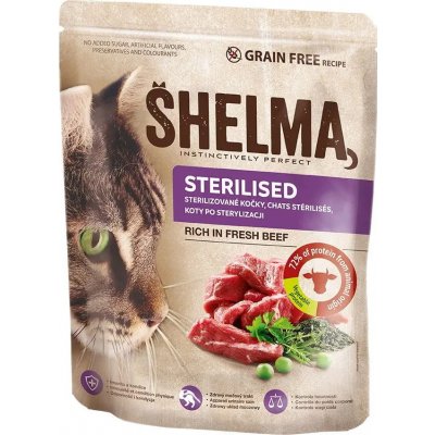 SHELMA bezobilné granule STERILE s čerstvým hovězím pro dospělé kočky 1,4 kg – Zboží Mobilmania