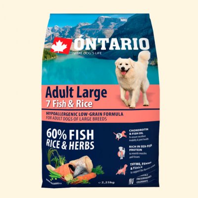Ontario Adult Large 7 Fish & Rice 2,25 kg – Zboží Mobilmania