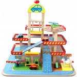 Ecotoys dřevěná garáž s výtahem a vrtulníkem – Zboží Dáma