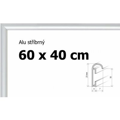 BFHM Hliníkový rám 60x40cm stříbrný – Zboží Dáma