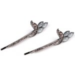 Sponky do vlasů / pinetky s broušenými kamínky Varianta: modrošedá, Balení: 2 ks – Hledejceny.cz