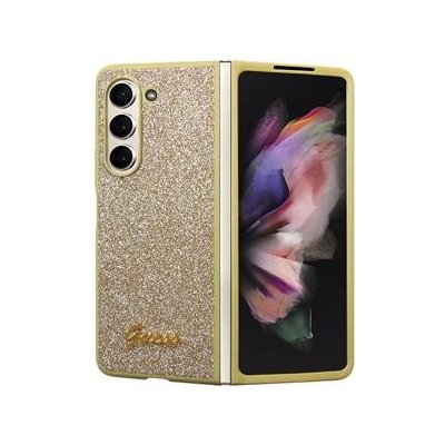 Pouzdro Guess hard na Samsung Galaxy Z Fold 5 Gold Glitter Flakes Metal Logo – Zbozi.Blesk.cz
