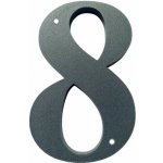 Domovní číslo popisné 8 na zeď, vrata, sloupky s dírami pro vruty barva antracit, výška 170 mm – Zboží Mobilmania