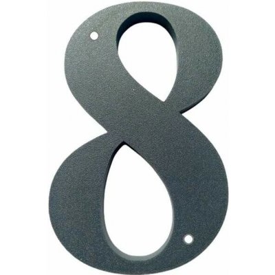 Domovní číslo popisné 8 na zeď, vrata, sloupky s dírami pro vruty barva antracit, výška 170 mm – Zboží Mobilmania