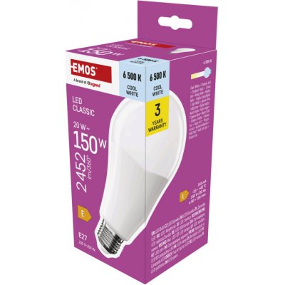 Emos LED CLS A80 20W(150W) 2452lm E27 CW – Zboží Živě