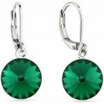 Swarovski Elements Rivoli Ocelové náušnice visací bimbací zelené kulaté 31106.3 – Sleviste.cz