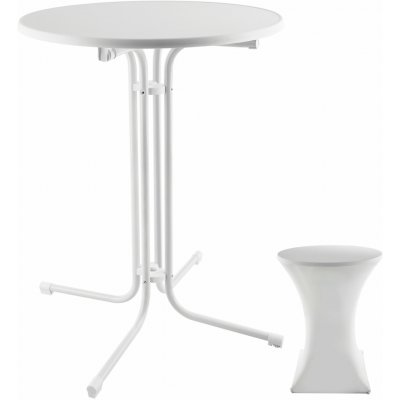 TECTAKE Zahradní stůl Eren, skládací, s potahem, 90 cm, bílý – Hledejceny.cz