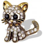 Gaira brož Kočička 340034 zlatá – Zboží Dáma
