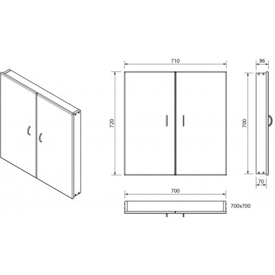 Aqualine Dvířka do stoupaček 57900 700 x 700 mm – HobbyKompas.cz