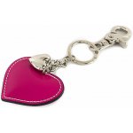 Přívěsek na klíče Made in Italy kožená srdce fuchsia – Zboží Dáma
